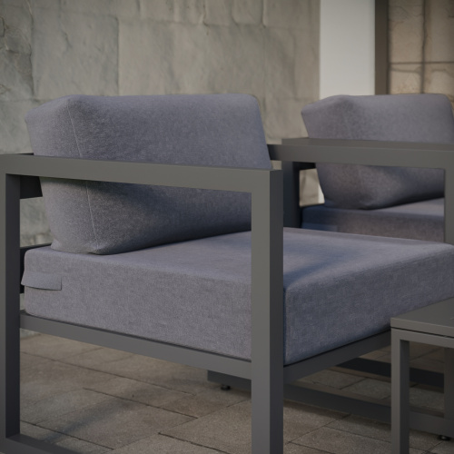 Набор садовой мебели MALTA / 3 предмета: 2 кресла, столик /серый/коричневый (S2B) фото 4