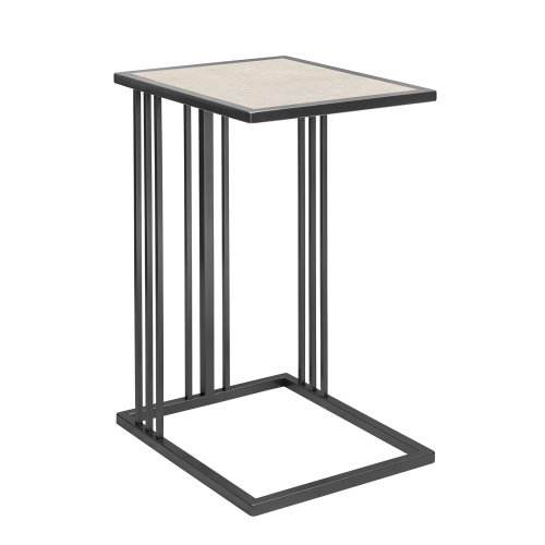 Cтолик кофейный приставной SOHO, черный, столешница керамика Ivory, 36,5*43*67 фото 7