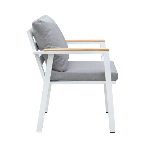 Набор садовый обеденный SANTORINI / 7 предметов: стол 180*98 и 6 стульев / белый/светло-серый (S5) фото 17