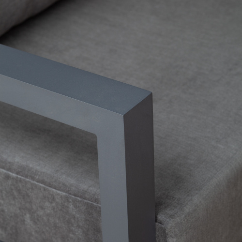 Диван уличный CAPRI модульный с левым подлокотником, алюминий цвет серый, темно-серый велюр фото 5