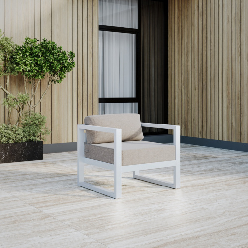 Набор садовой мебели CAPRI / 3 предмета: 2 кресла, столик / белый/серо-коричневый (S2B) фото 2