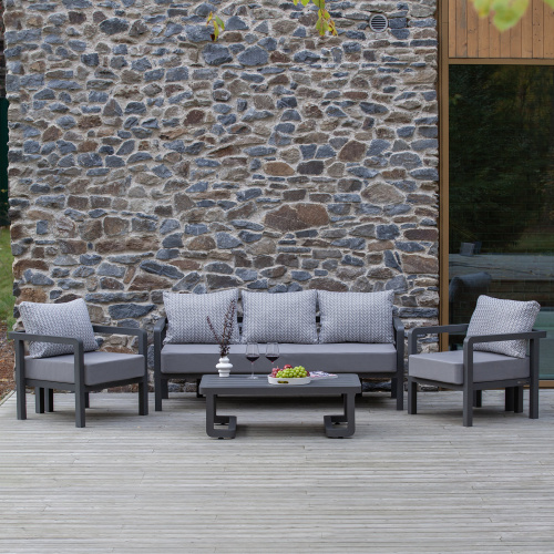 Набор садовой мебели AMALFI / 4 предмета: диван, 2 кресла, стол / LAVA/Stone (S4A) фото 2