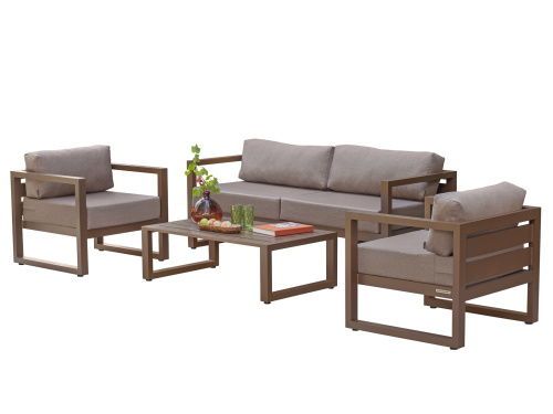 Набор садовой мебели CAPRI / 4 предмета: диван, 2 кресла, столик / коричневый (S4A) фото 27