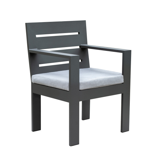 Набор садовый обеденный KORFU / 7 предметов: стол 180*87, 4 стула без и 2 с подлокот-ми / серый (S5) фото 21