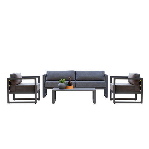 Набор садовой мебели CAPRI / 4 предмета: диван, 2 кресла, столик / серый (S4A)