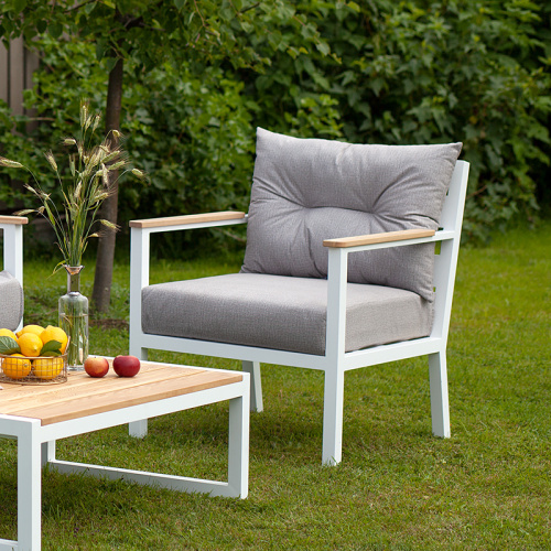 Набор садовой мебели SANTORINI / 3 предмета: диван, кресло, столик / белый/серый (S3) фото 4