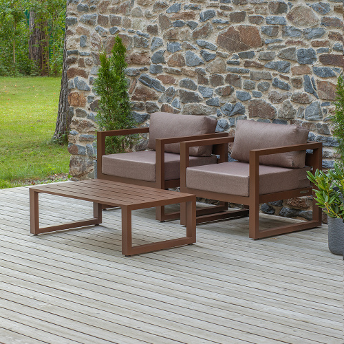 Набор садовой мебели CAPRI / 3 предмета: 2 кресла, столик / коричневый (S2B) фото 3