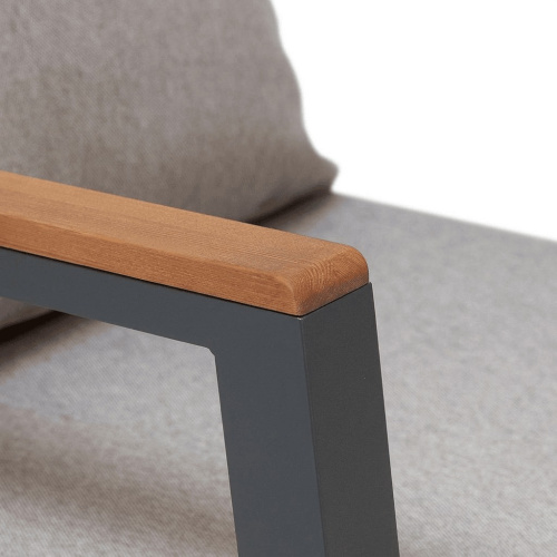 Стул SANTORINI, алюм. LAVA, темно-серая рогожка фото 2