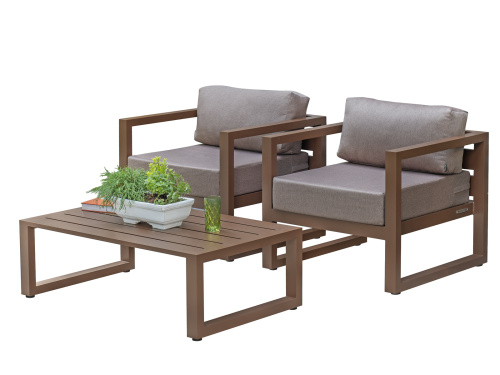 Набор садовой мебели CAPRI / 3 предмета: 2 кресла, столик / коричневый (S2B) фото 19