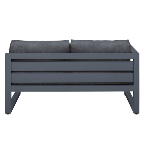 Диван уличный CAPRI модульный с левым подлокотником, алюминий цвет серый, темно-серый велюр фото 4