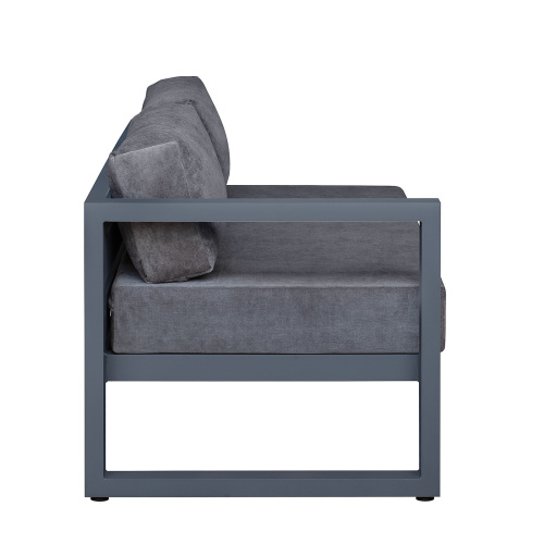 Диван уличный CAPRI модульный с левым подлокотником, алюминий цвет серый, темно-серый велюр фото 3