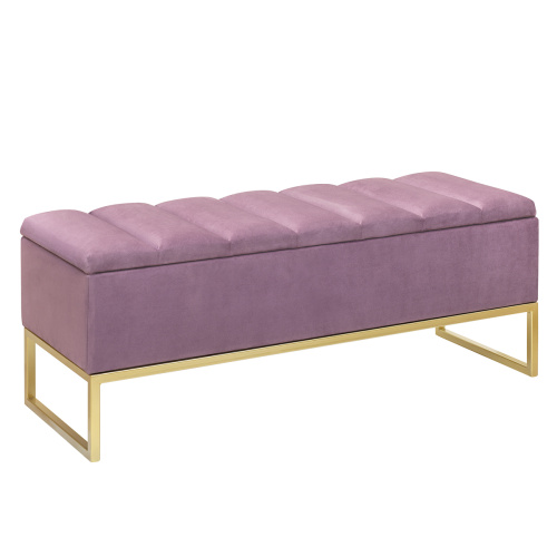 Банкетка CUBE, с ящиком для хранения, золотая, Dusty Pink, Bulon, 110*40*43,5 фото 2