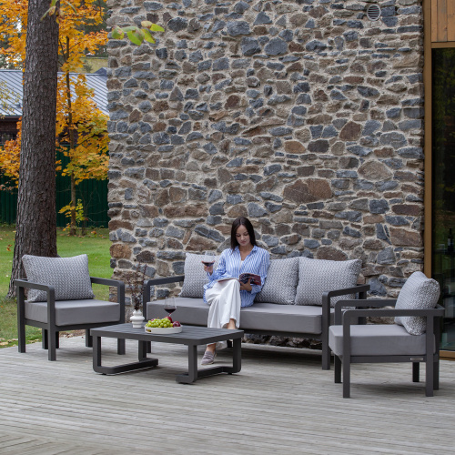 Набор садовой мебели AMALFI / 4 предмета: диван, 2 кресла, стол / LAVA/Stone (S4A) фото 3