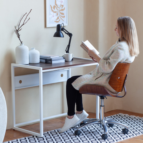 Стол письменный AGORA, 90*50*76,5, белый, ЛДСП Орех Табак фото 3