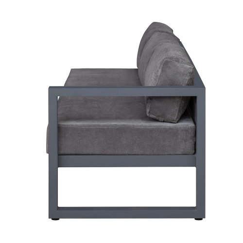 Диван уличный CAPRI модульный с правым подлокотником, алюминий цвет серый, темно-серый велюр фото 3