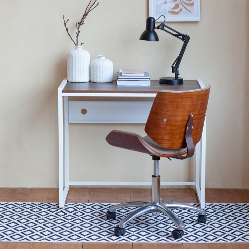 Стол письменный AGORA, 90*50*76,5, белый, ЛДСП Орех Табак фото 2