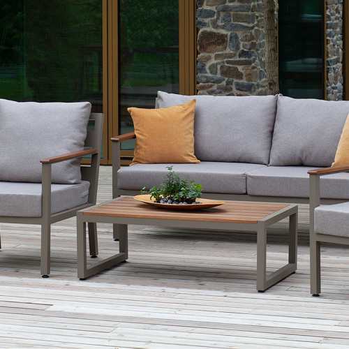 Набор садовой мебели SANTORINI / 4 предмета: диван, 2 кресла, столик / бежево-серый/серый (S4) фото 4