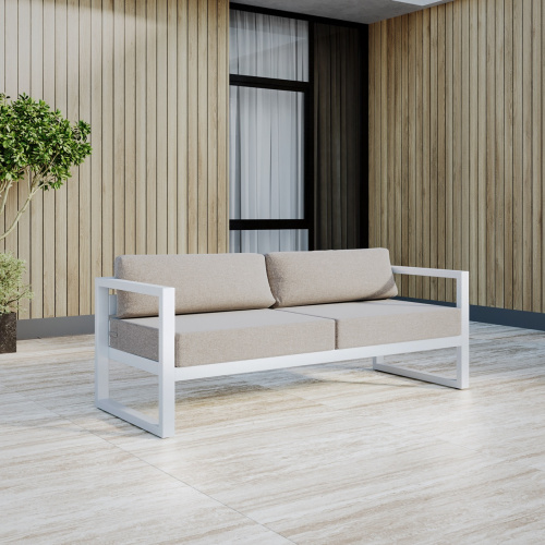 Набор садовой мебели CAPRI / 4 предмета: диван, 2 кресла, столик / белый/серо-коричневый (S4A) фото 2