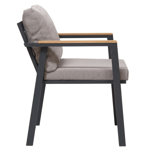 Стул SANTORINI, алюм. LAVA, темно-серая рогожка