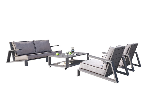 Набор садовой мебели KORFU / 4 предмета: диван, 2 кресла, столик / серый (S4A) фото 14