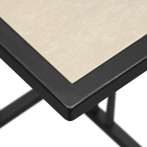 Cтолик кофейный приставной SOHO, черный, столешница керамика Ivory, 36,5*43*67 фото 10