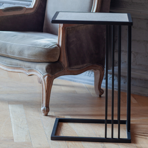 Cтолик кофейный приставной SOHO, черный, столешница керамика Ivory, 36,5*43*67 фото 3