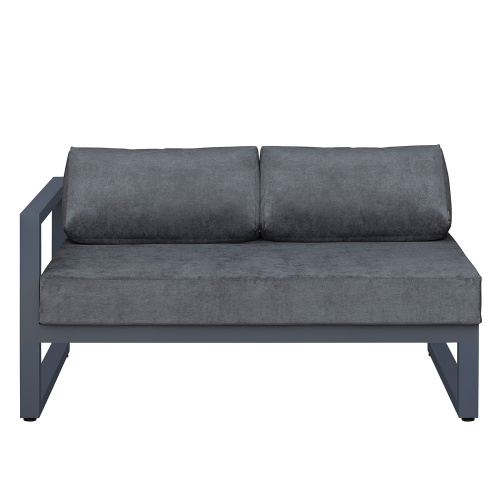 Диван уличный CAPRI модульный с левым подлокотником, алюминий цвет серый, темно-серый велюр