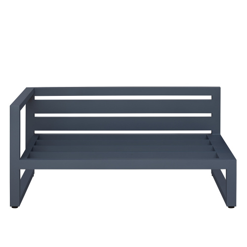 Диван уличный CAPRI модульный с левым подлокотником, алюминий цвет серый, темно-серый велюр фото 6