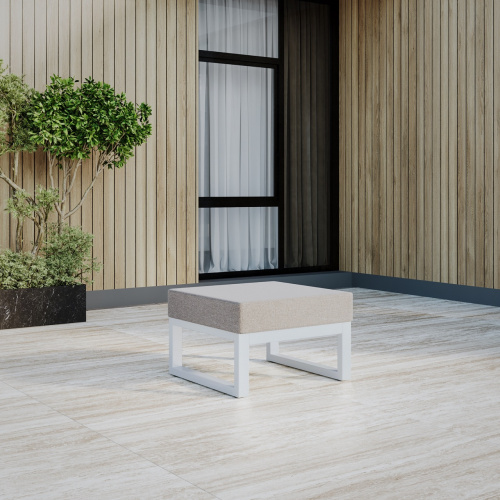 Набор садовой мебели CAPRI / 5 предметов: диван, 2 кресла, столик, пуф / белый/серо-коричневый (S5A) фото 4