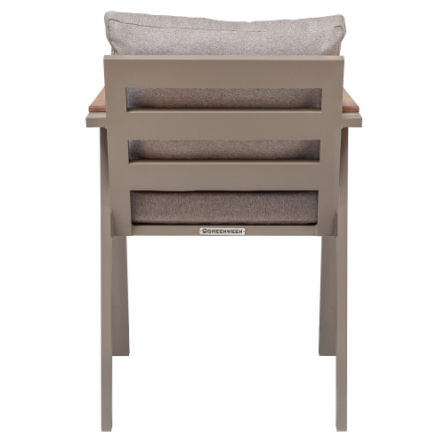 Набор садовый обеденный SANTORINI / 5 предметов: стол 150*87 и 4 стула / бежево-серый/серый (S3) фото 22