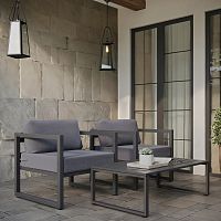 Набор садовой мебели MALTA / 3 предмета: 2 кресла, столик /серый/коричневый (S2B)