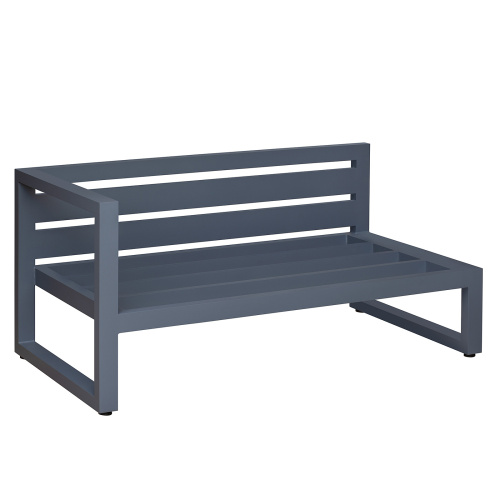 Диван уличный CAPRI модульный с левым подлокотником, алюминий цвет серый, темно-серый велюр фото 7