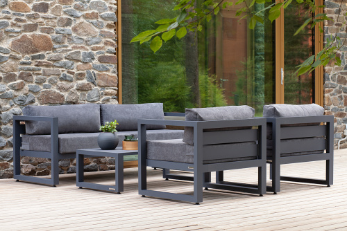 Набор садовой мебели CAPRI / 4 предмета: диван, 2 кресла, столик / серый (S4A) фото 7