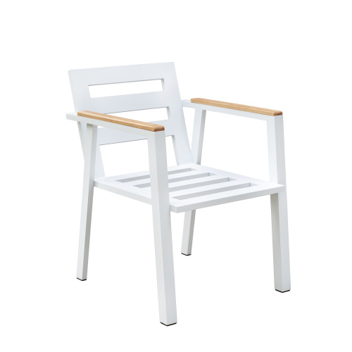 Набор садовый обеденный SANTORINI / 7 предметов: стол 180*98 и 6 стульев / белый/светло-серый (S5) фото 20