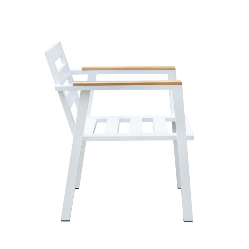 Набор садовый обеденный SANTORINI / 7 предметов: стол 180*98 и 6 стульев / белый/светло-серый (S5) фото 21