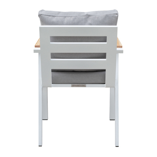 Набор садовый обеденный SANTORINI / 7 предметов: стол 180*98 и 6 стульев / белый/светло-серый (S5) фото 18