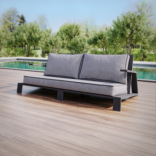Набор садовой мебели KORFU / 4 предмета: диван, 2 кресла, столик / серый (S4A) фото 5