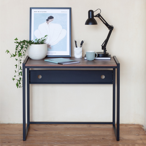 Стол письменный AGORA, 90*50*76,5, черный, ЛДСП Орех Табак фото 3