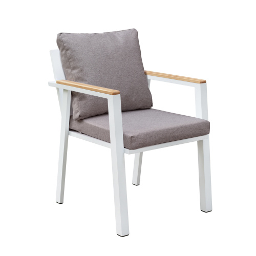 Набор садовый обеденный SANTORINI / 5 предметов: стол 150*87 и 4 стула / белый/бежево-серый (S4) фото 14