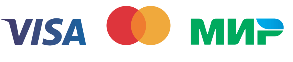 Логотипы Visa, Mastercard, МИР