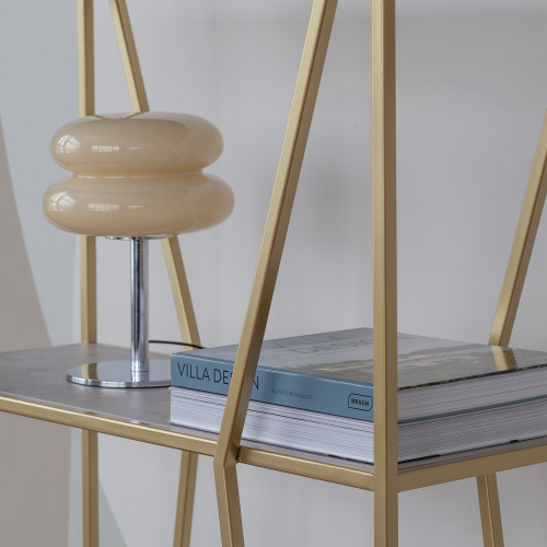 Стеллаж OSLO MINI, золотой, ЛДСП Бетон светлый, 80*33*171 фото 4