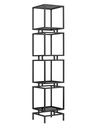 Стеллаж CUBIC-4, черный, тонированное стекло, 1965x400x400 фото 2