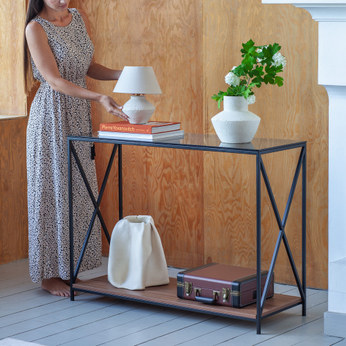 Консоль GARDA, столешница стекло, полка ЛДСП фото 2