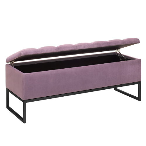 Банкетка CUBE, с ящиком для хранения, черная, Dusty Pink, Bulon, 110*40*43,5 фото 3