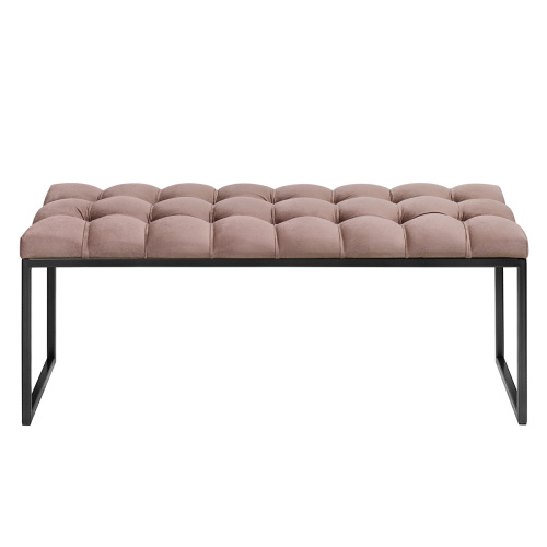 Банкетка ALBA, черная, Mocco, каретная стяжка, 110*40*45