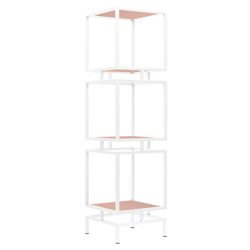 Стеллаж CUBIC-3, белый, ЛДСП Розовый антик
