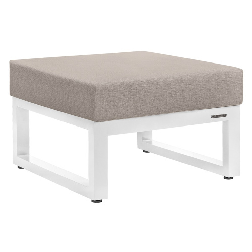 Пуф уличный CAPRI, алюминий белый, пепельно-коричневая рогожка фото 5