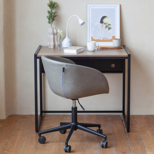 Стол письменный Rimini, черный, ЛДСП Дуб Канзас, 90*65*75 фото 2