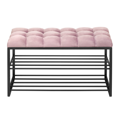 Обувница GARDA, черный, Dusty Pink, каретная стяжка, 85*40*52 фото 6