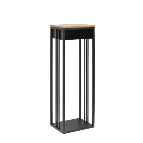 Дровница SOHO с полкой, черная, столешница дерево, 40*30*120 фото 8